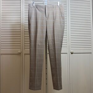 NWT Banana Republic Tan Wool Blend Ryan Plaid Stretch Pants Size 6